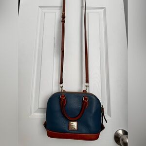 Dooney & Bourke Navy and Brown Crossbody Bag